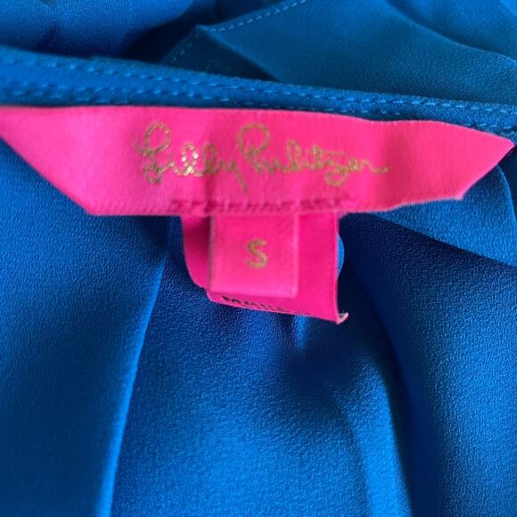 Lilly Pulitzer Blue Pleated Tank Top - Picture 5 of 5